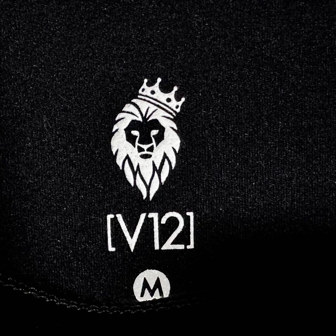V12 ヴィトゥエルヴ ロゴ モックネック 長袖 シャツ M ブラック 人気