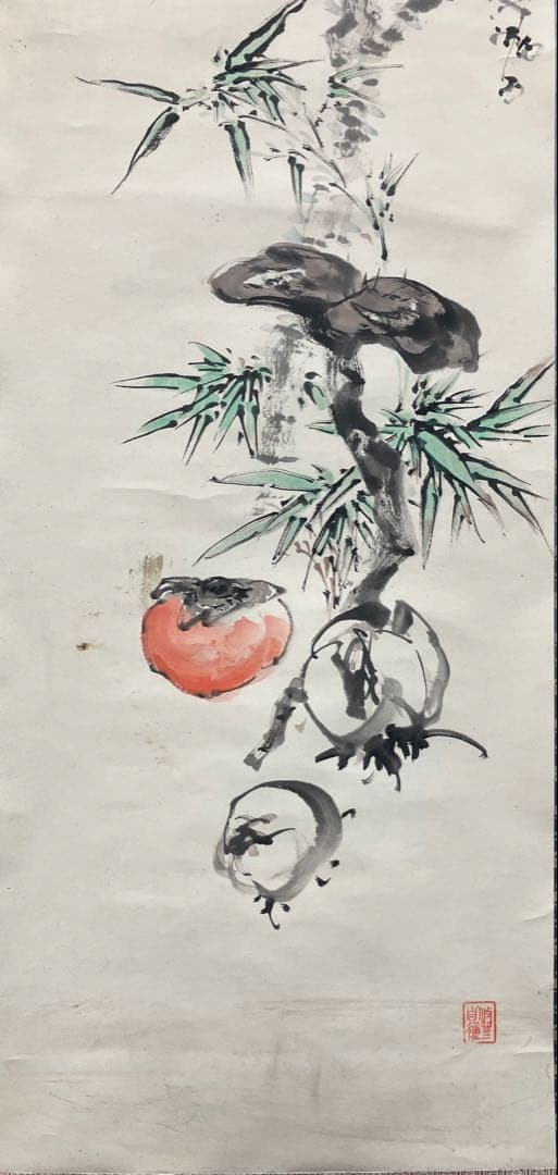 前田靄斎　紙本　掛軸（静岡県 小笠郡）日本　中国