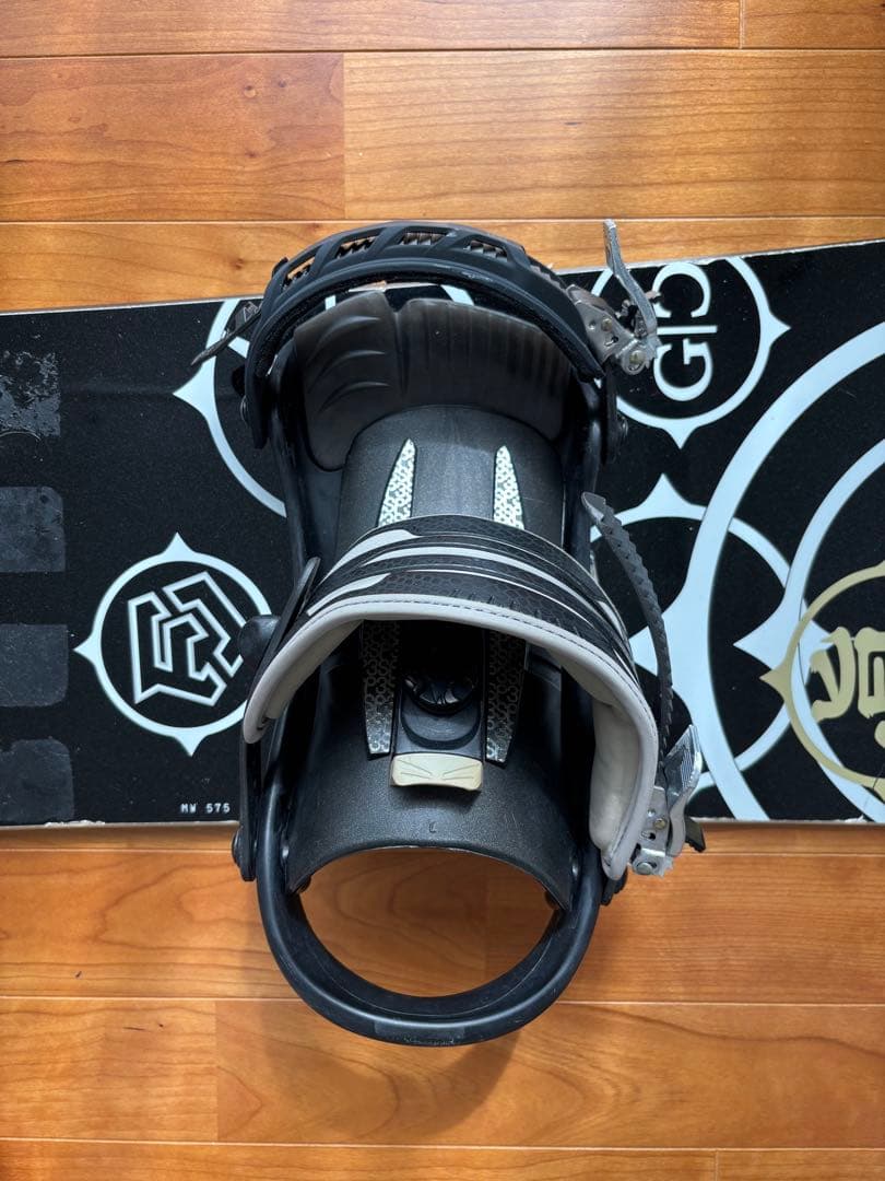 眞空雪板等　雷電　157.5 スノーボード バインディング、カバー付