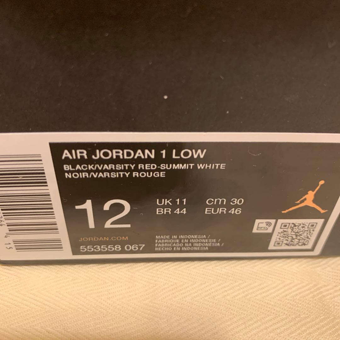 Air Jordan 1 LOW 30センチ　赤黒　新品未使用　タグ付き