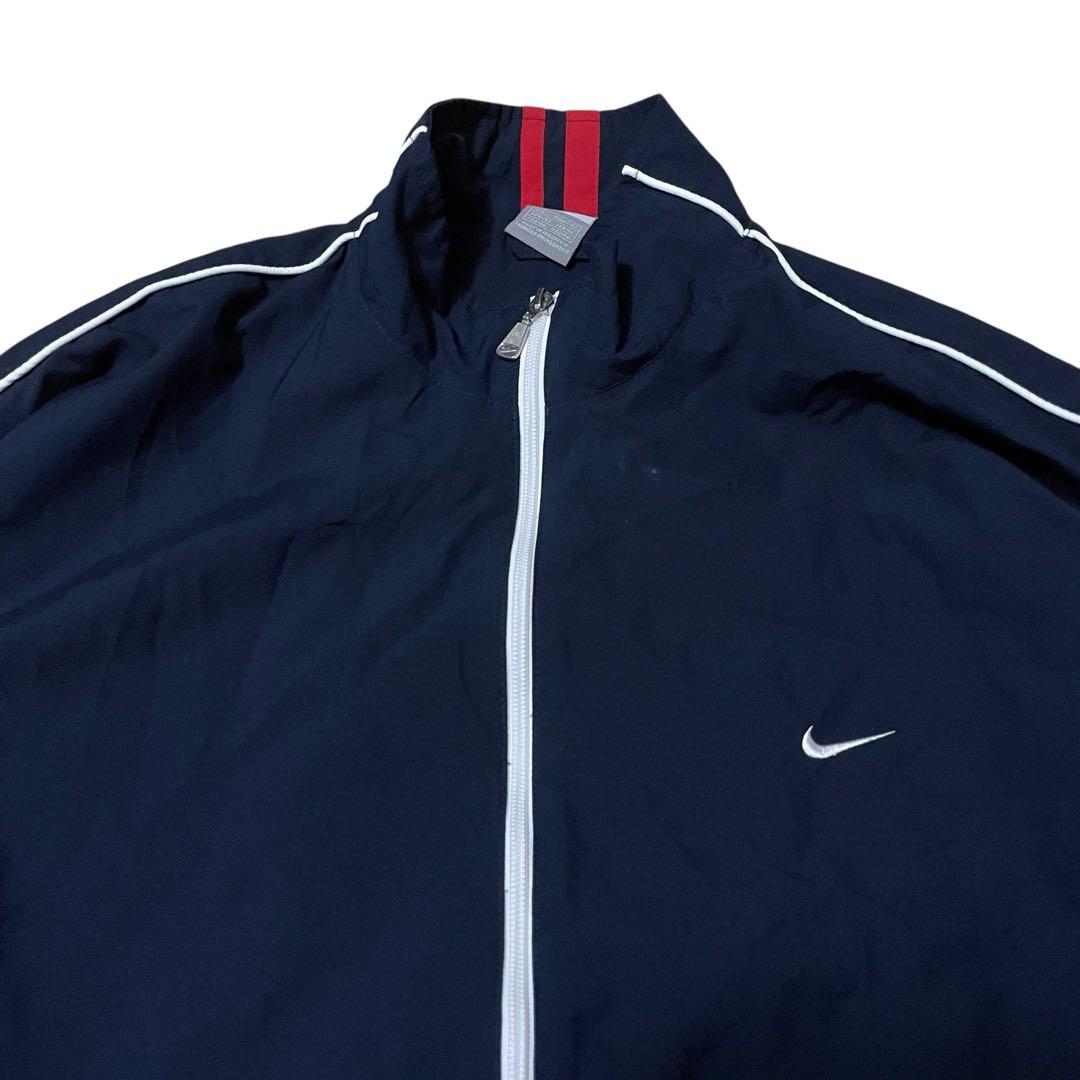 ナイキ00sネイビートラックスーツセットアップ白パイピングジャージ上下NIKE
