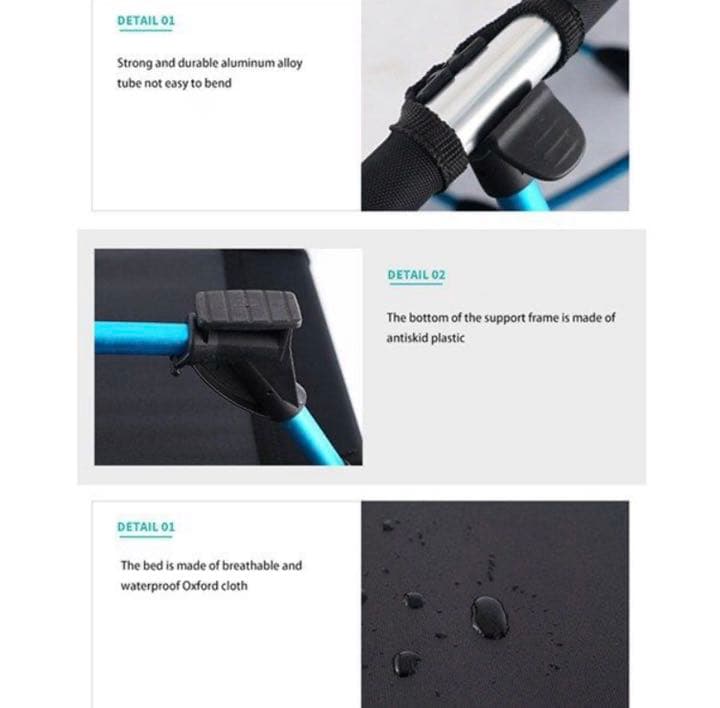 コット 簡易ベッド アウトドアベッド 軽量 コンパクト　黒