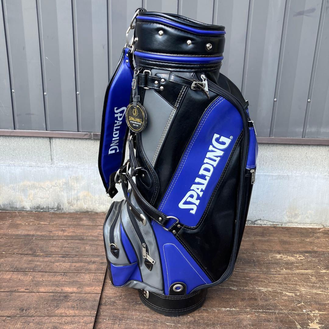 【希少】SPALDING スポルディング キャディバッグ ブラック×ブルー