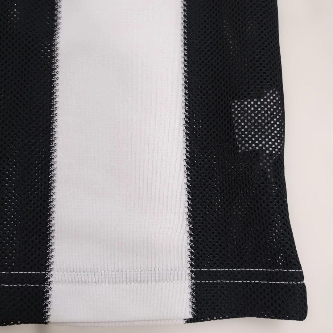 90s adidas ストライプメッシュシャツ　デサント製