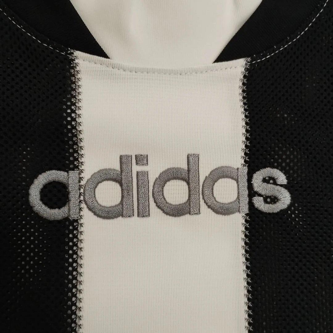 90s adidas ストライプメッシュシャツ　デサント製
