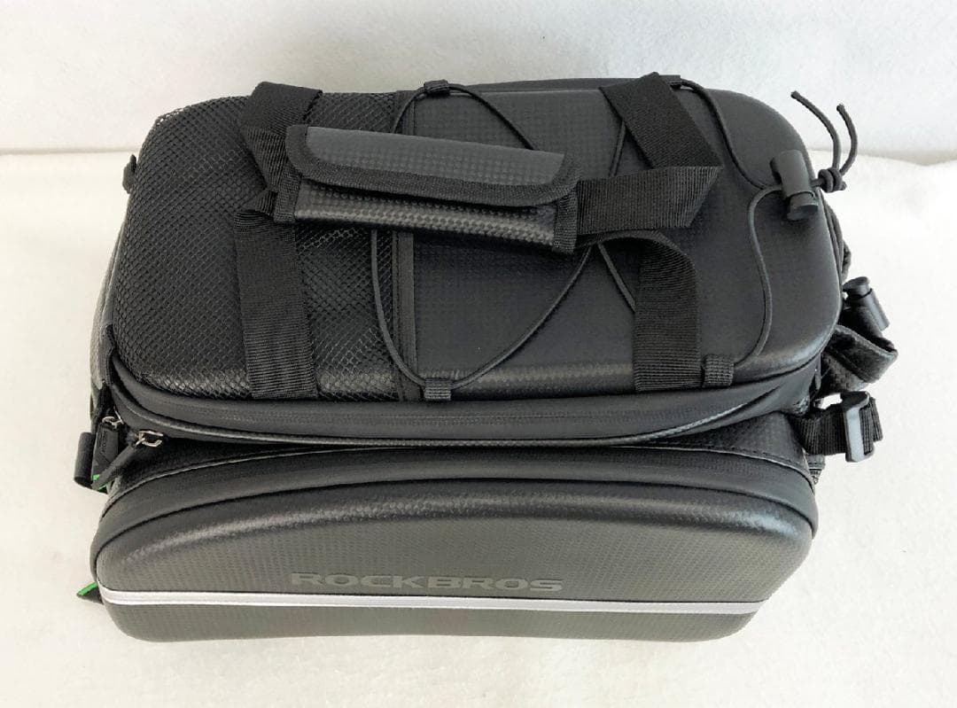 【ほぼ新品】ROCKBROS 自転車リアバッグ 17-35L拡張 防水カバー付