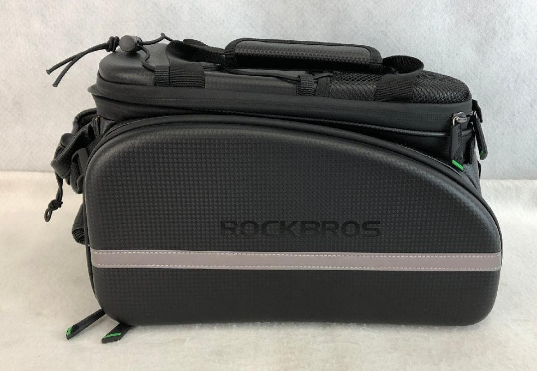 【ほぼ新品】ROCKBROS 自転車リアバッグ 17-35L拡張 防水カバー付