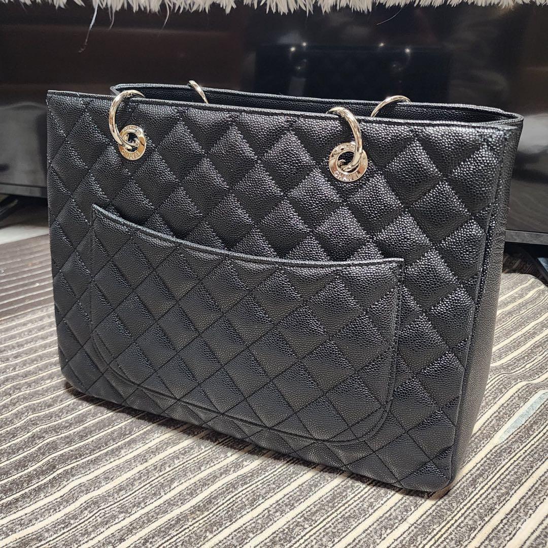 雪*衣様 CHANEL　トートバッグ　黒　シルバーチェーン