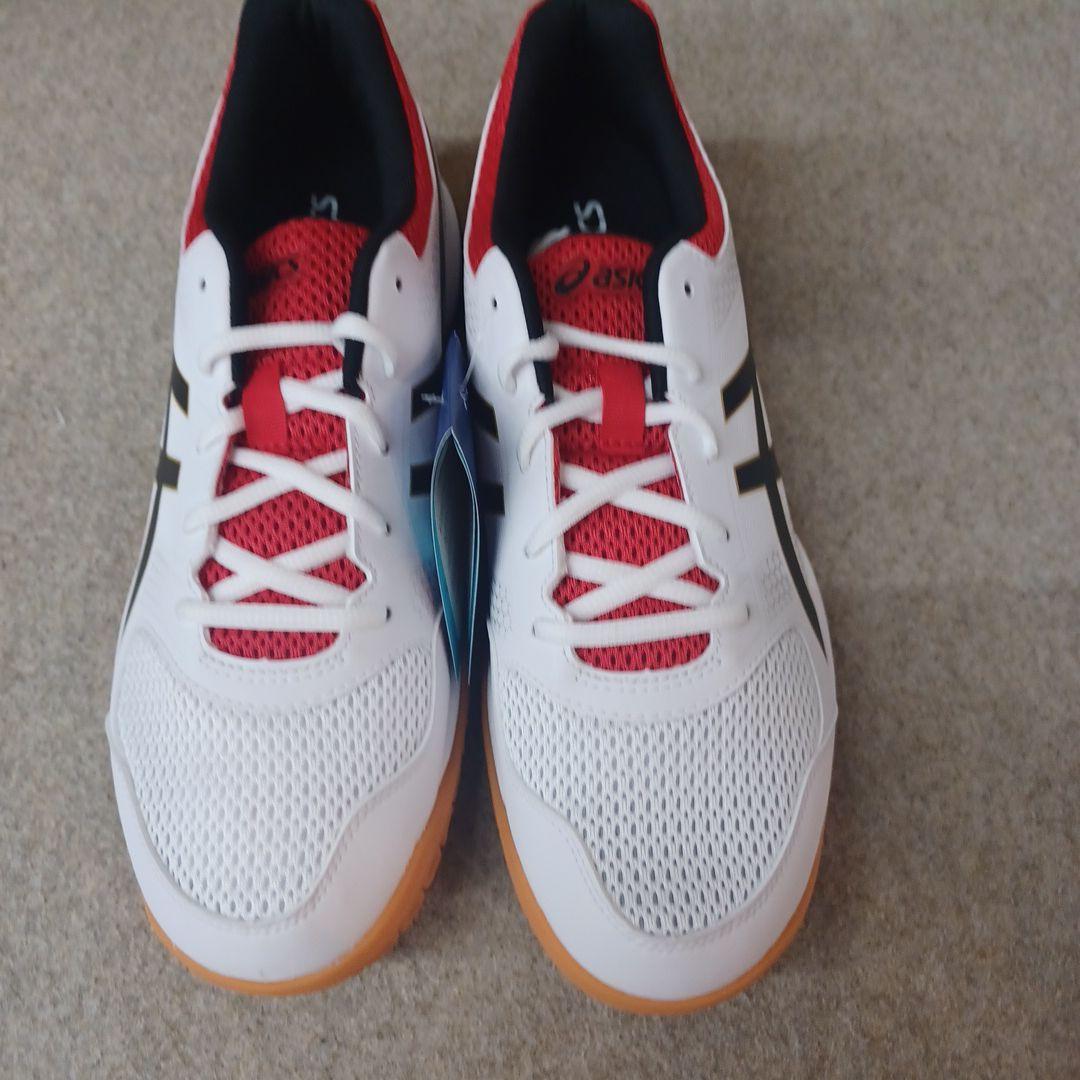 ASICS 28cm バレーボールシューズ ホワイト/レッド/ブラック