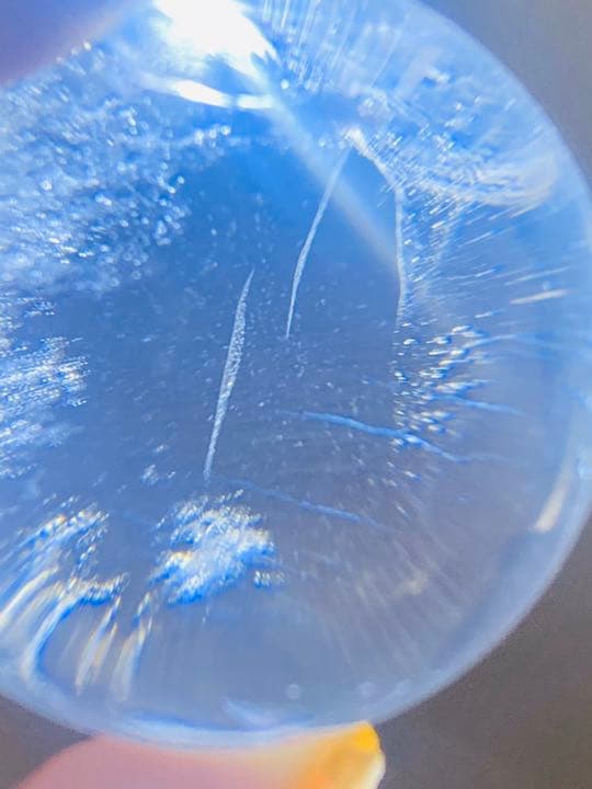 天然石　水晶球 エンジェルラダークオーツ　綺麗な青光　45.1㍉130g