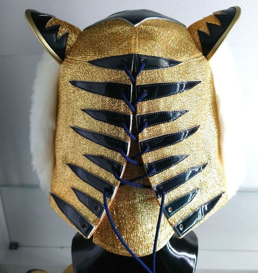 本日限定価格)ＹＮ製初代タイガーマスク ブルーメタリックⅢマークのプロレスマスク