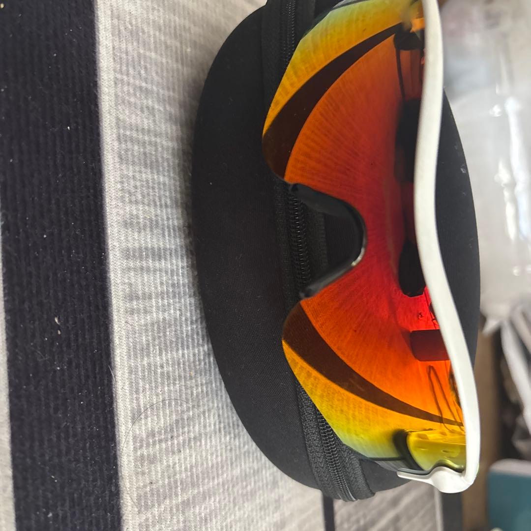 Oakley スポーツサングラス ホワイト/グリーン