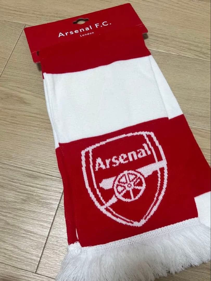 新品‼︎アーセナルFC ロゴ入りスカーフ 赤白