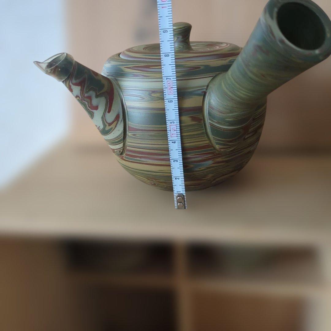 湯呑5客　急須　セット　茶道具　練り込み　友仙作