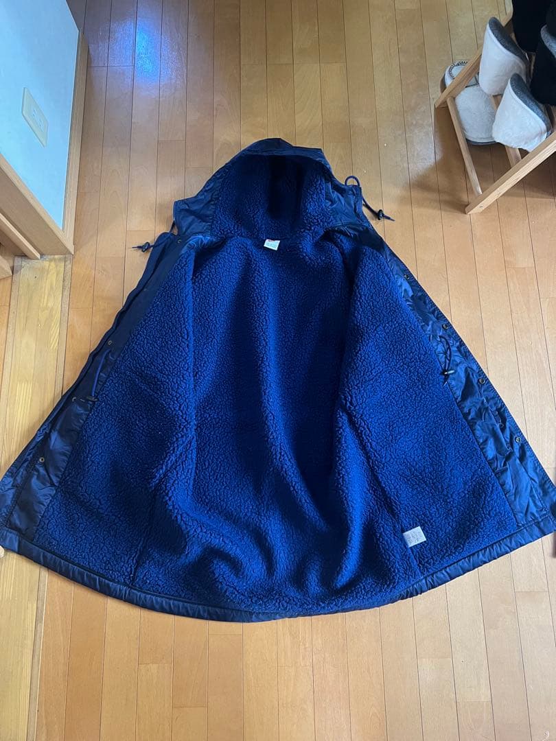 【激レア・極暖】90s NIKE ナイキ ベンチコート ボア 裏地 刺繍　紺