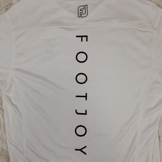 美品◎FootJoy フットジョイ モックネックシャツ 半袖ゴルフウェア 白