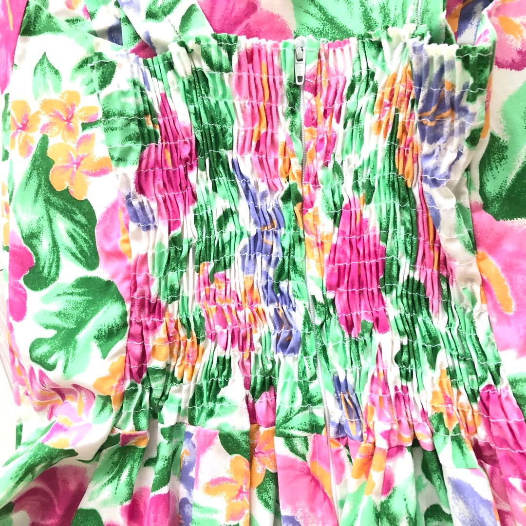 Hawaiiハワイ　ハワイムームー　セミロングドレス 膝丈　Hawaii製品