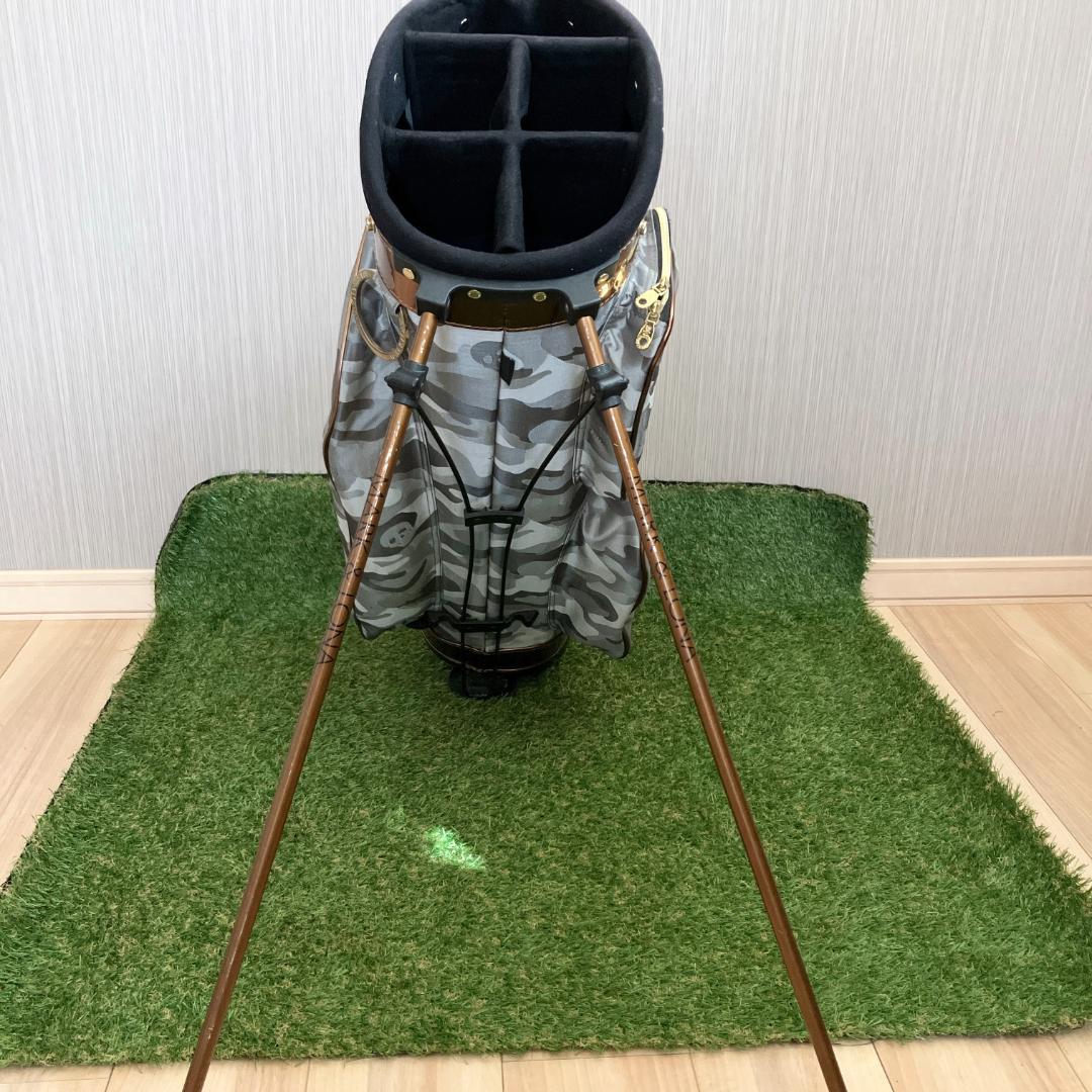 【希少】マークアンドロナ カモフラ スカル キャディバッグ スタンド式 フード付