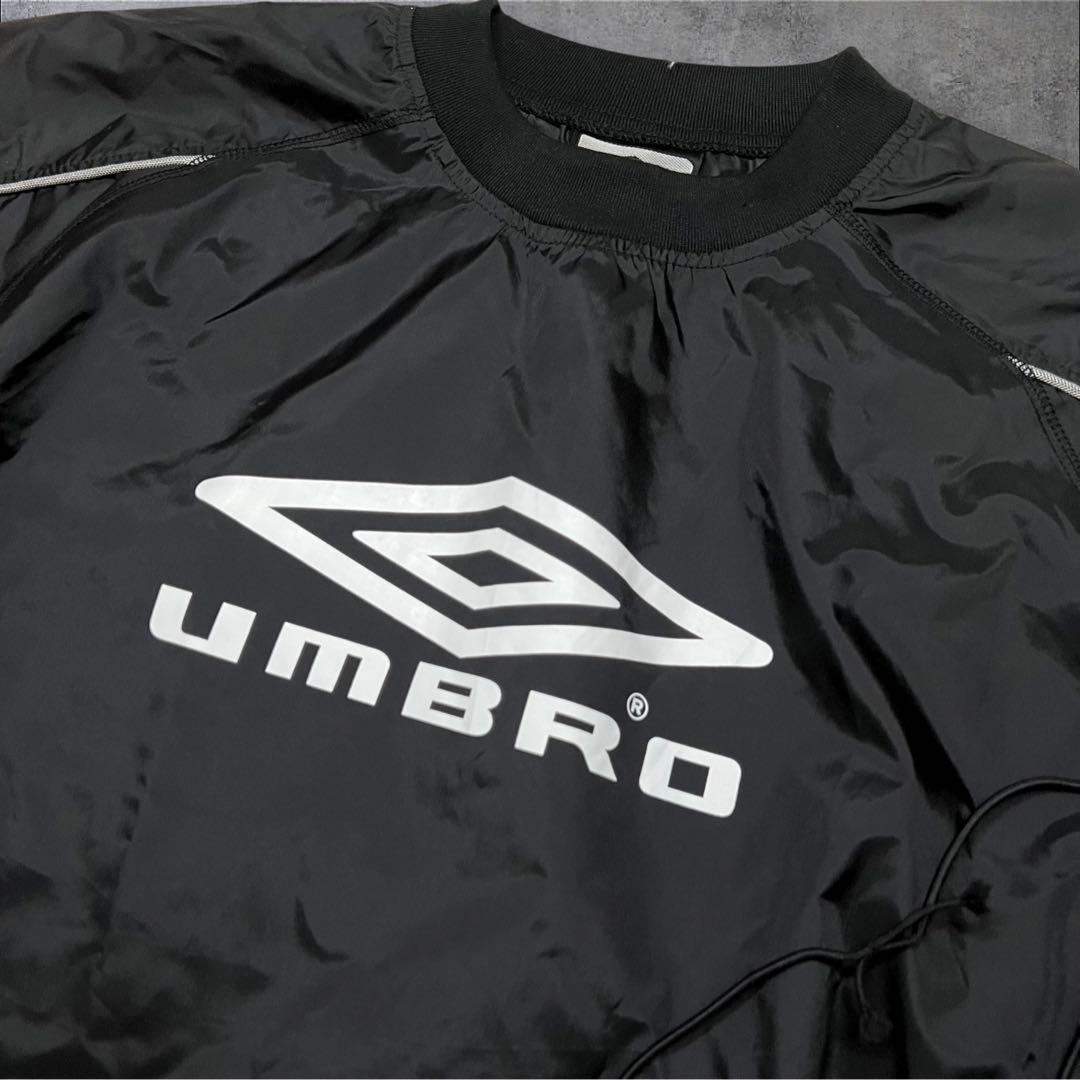 00s umbro 短丈　ドローコード　ナイロンピステ　白ステッチ　黒　L
