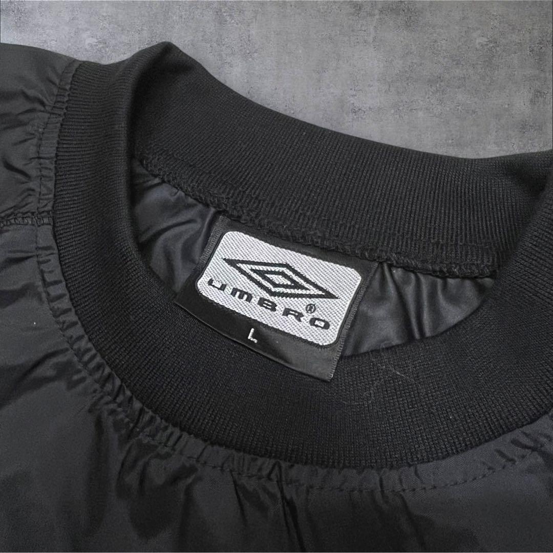 00s umbro 短丈　ドローコード　ナイロンピステ　白ステッチ　黒　L