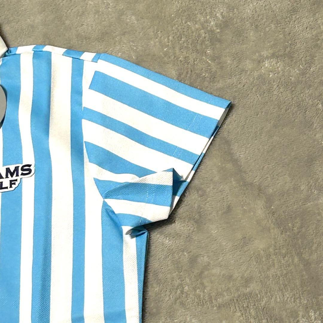 未使用　タグ付き　BEAMS GOLF ゴルフウェア　ストライプ　刺繍ロゴ　M