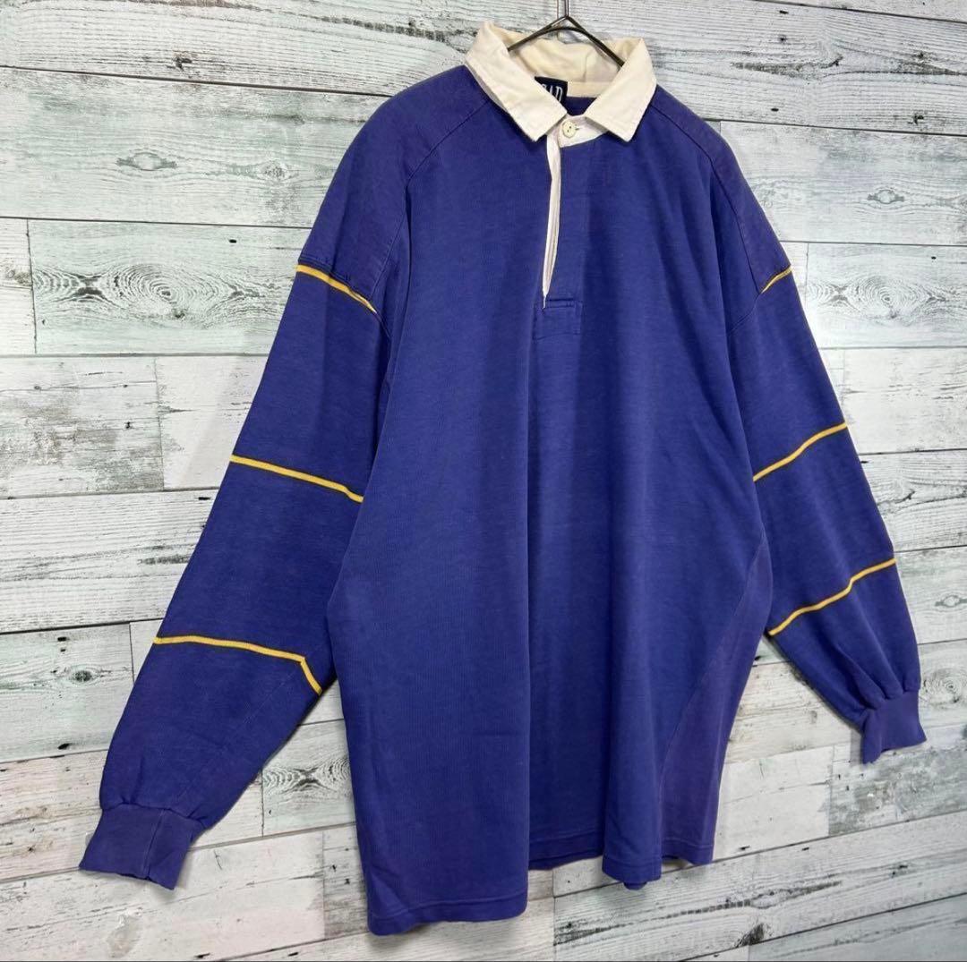 90s OLD GAP オールドギャップ ラガーシャツ M 肘パッド