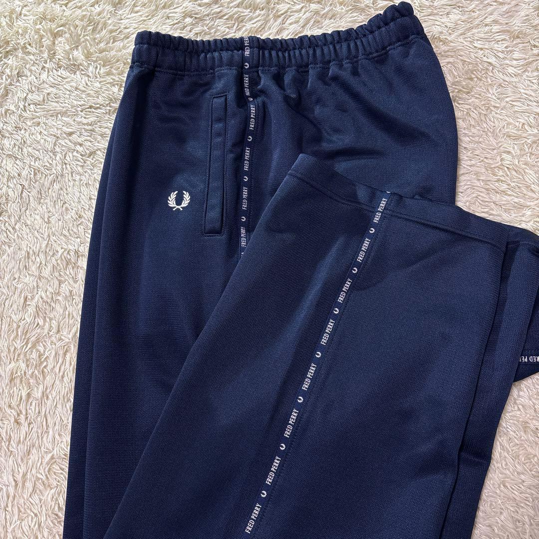 80-90ｓ！フレッドペリー★navy　XL◎ワイドライントラックパンツ★