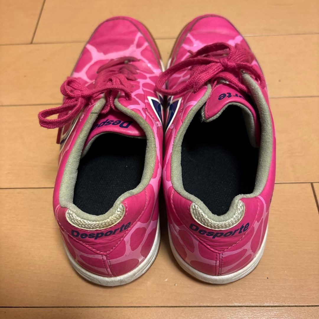 Desporte ピンク レオパード　ネイビー フットサルシューズ