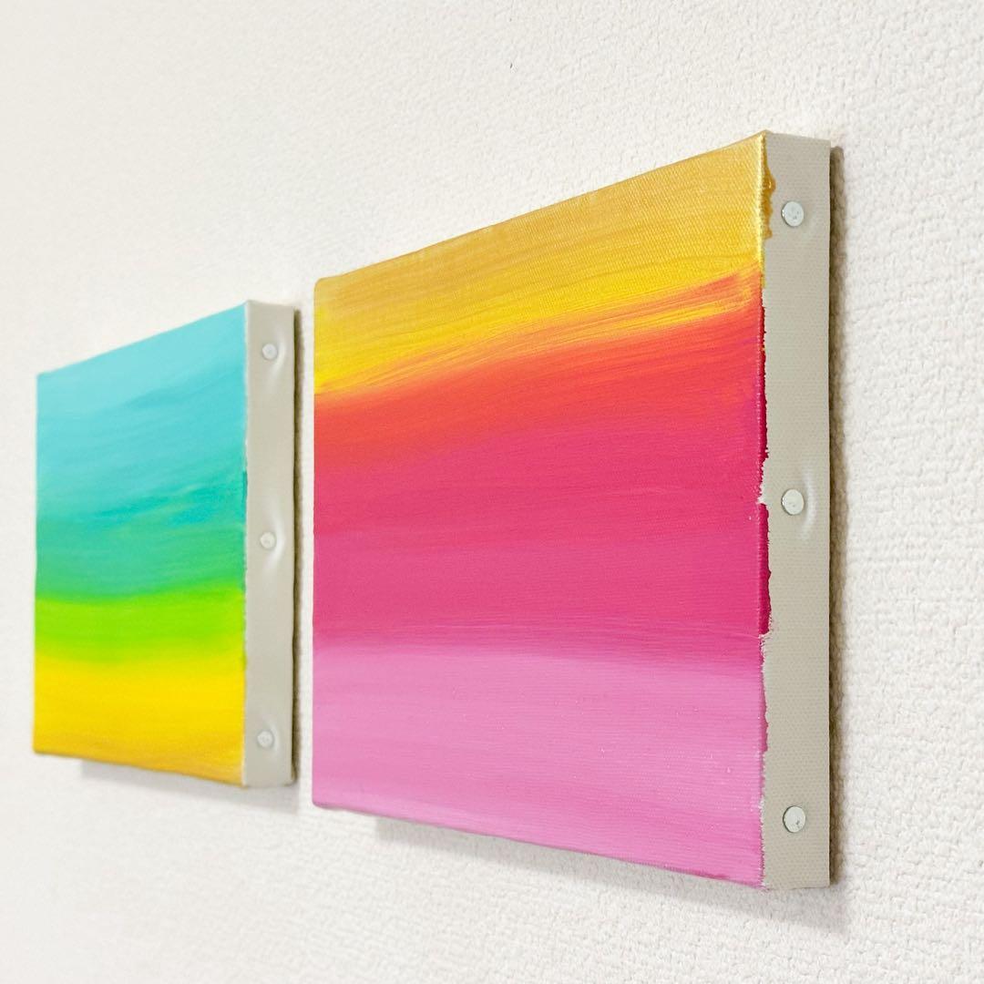 アクリルグラデーション絵画2点セット