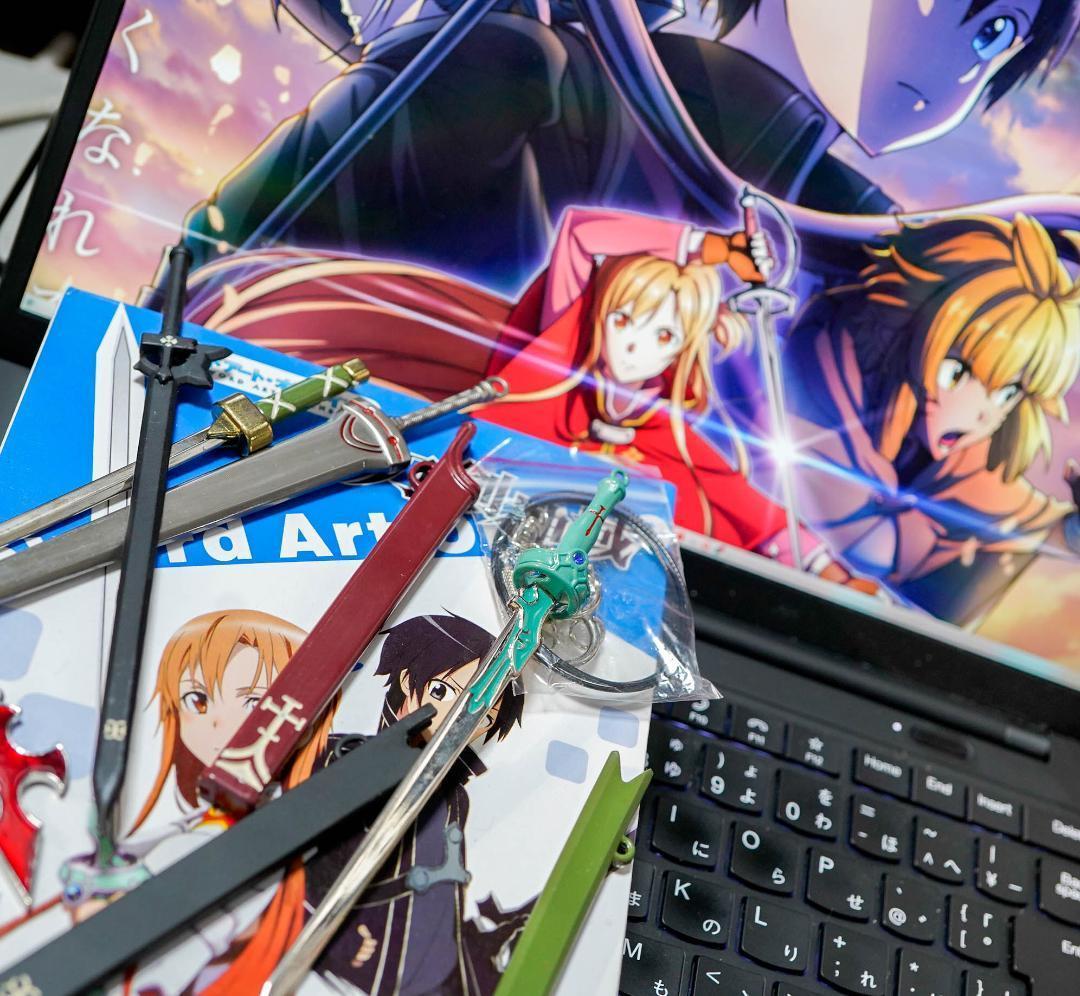 キーホルダー　ソードアートオンライン 4本色　4種セット リボン袋付【残3のみ】
