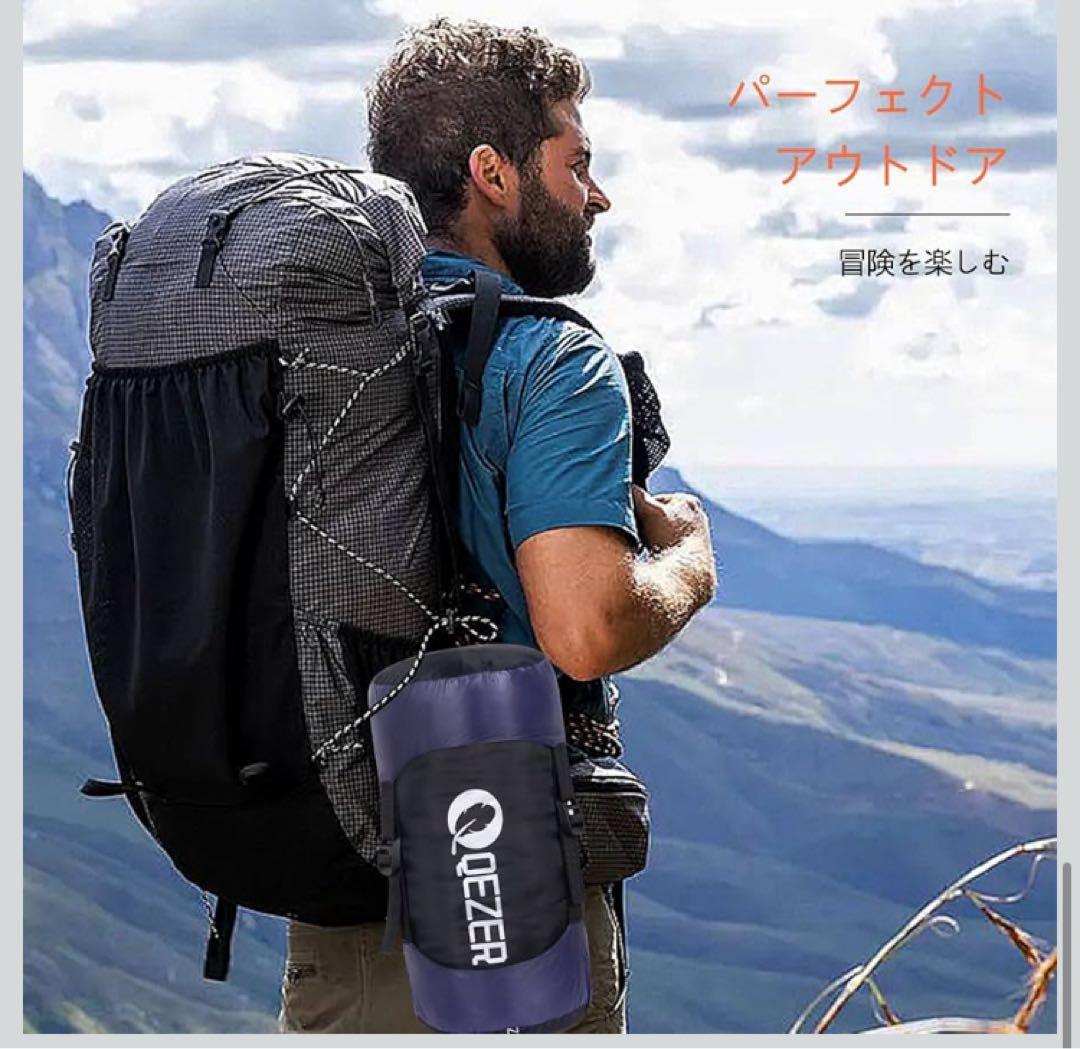 QEZER 寝袋 ダウン 封筒型シュラフ 軽量高級ダウン シュラフ 500g