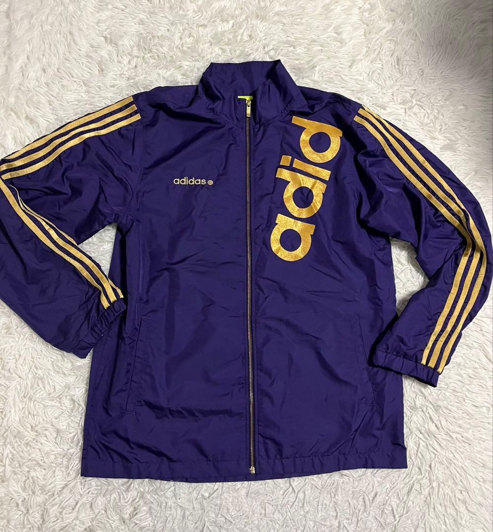 adidas アディダス　セットアップ　ウインドブレーカー　紫　上XO 下O
