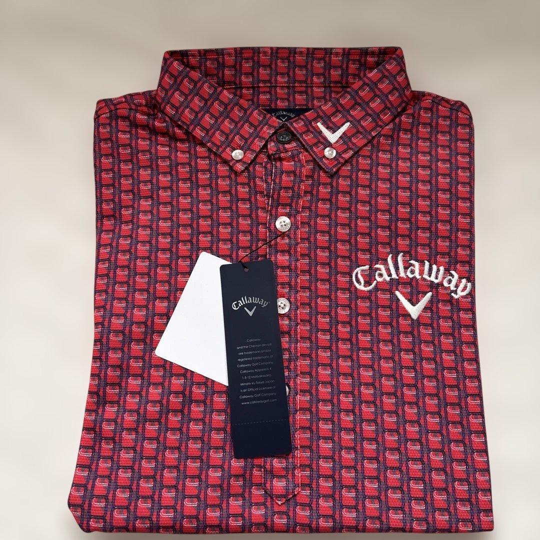 Callaway メンズ L ボタンダウンシャツ 赤青チェック