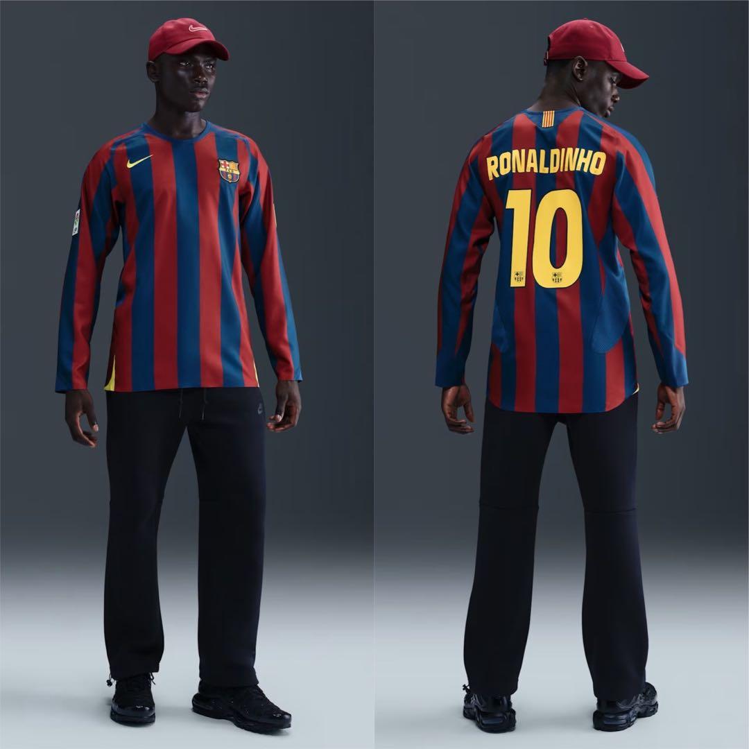 FCバルセロナ 05-06長袖リイシュー NIKE #10 ロナウジーニョ XL