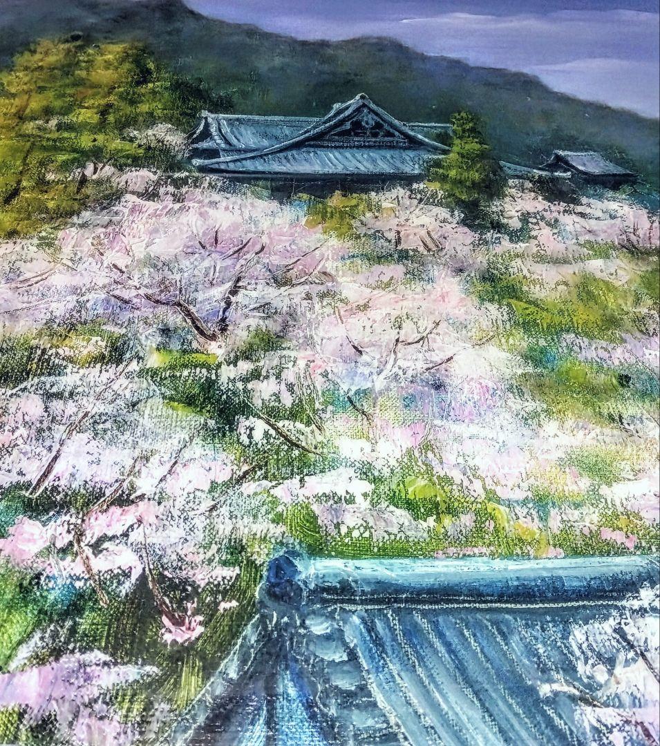 大幅値下げ‼️ 真作 油彩画 一点物 F10 【春の長谷寺】森口勝治