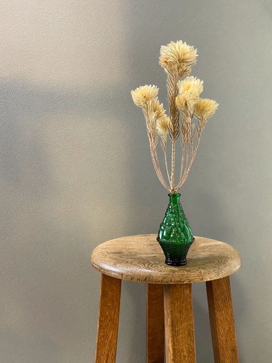ビンテージ 花瓶 グリーン モヤモヤ デザイン ガラス フラワーベース 美品