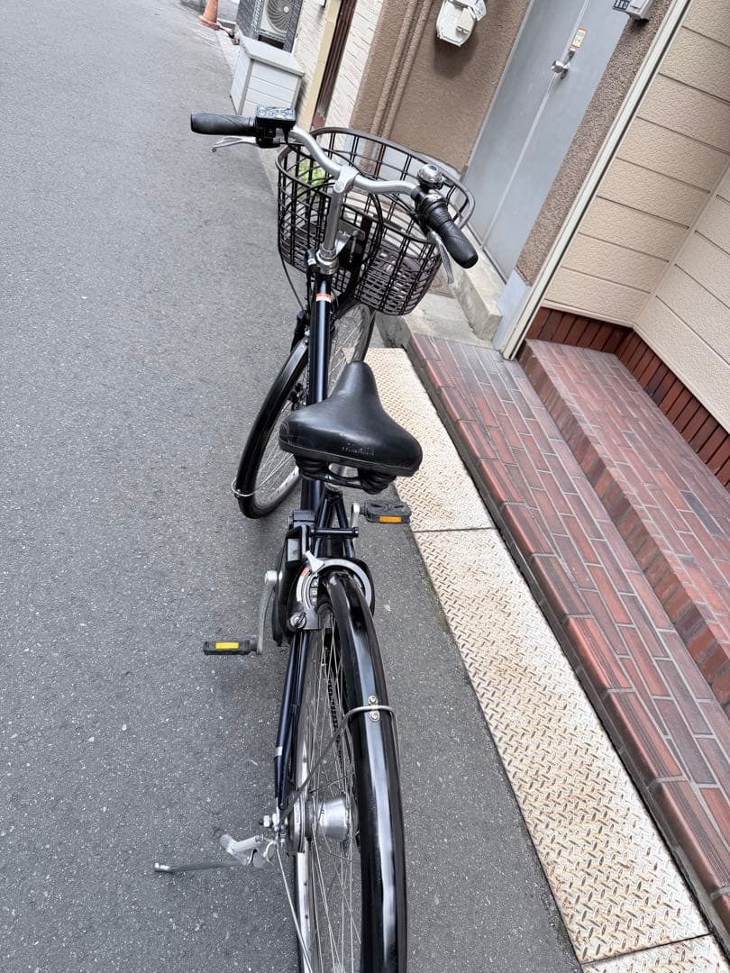 大阪府　ヤマハ　電動アシスト自転車 ネイビー 前バスケット付き
