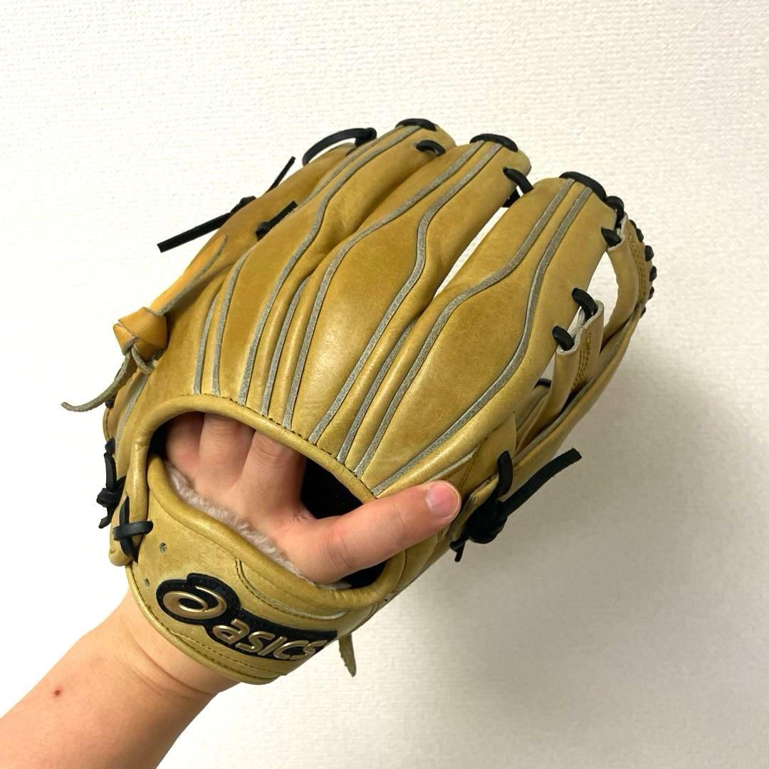 100 アシックス ゴールドステージ 型抜群 極美品 軟式 内野手グローブ
