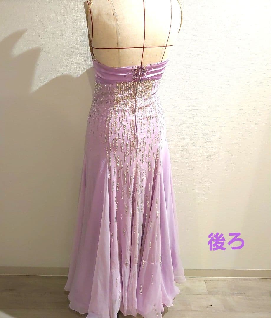 社交ダンス　スタンダードドレス　 スワロフスキー使用　シルエット綺麗