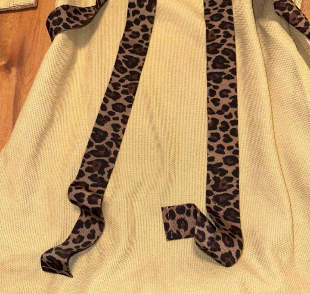 長袖　モックネック　ワンピース　ゴルフウェア　春秋　ベージュ　S〜M サイズ0