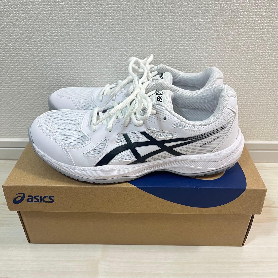 asics アシックス アップコート 6 GS ホワイト ブラック 25.0㎝