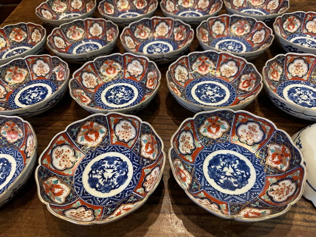 大聖寺伊万里　色絵金襴手　江戸期　二十客　完品　最終値下げ