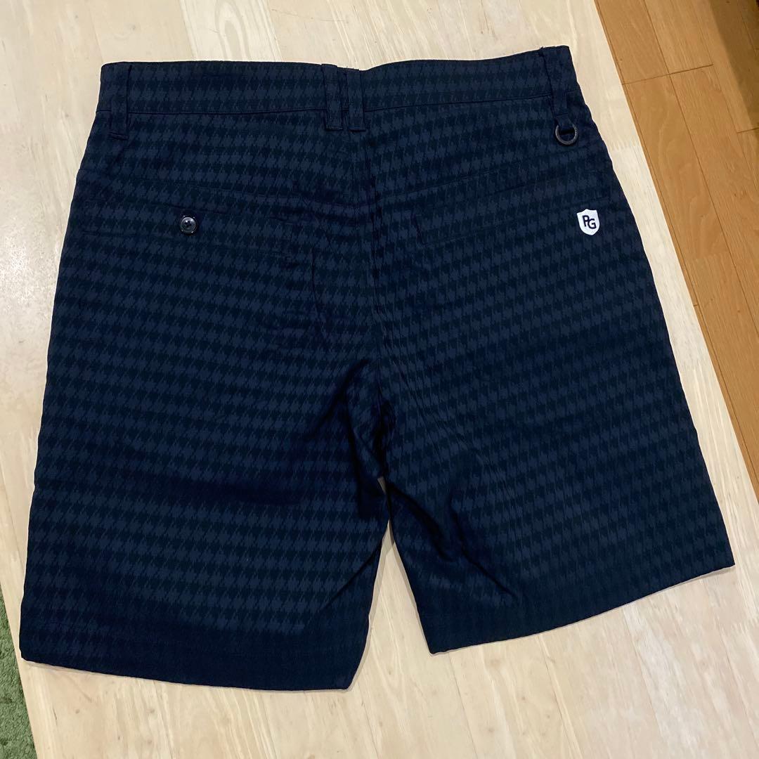 パーリーゲイツ☆新品 筆記体ロゴグラフィック 千鳥ジャガード ハーフパンツ