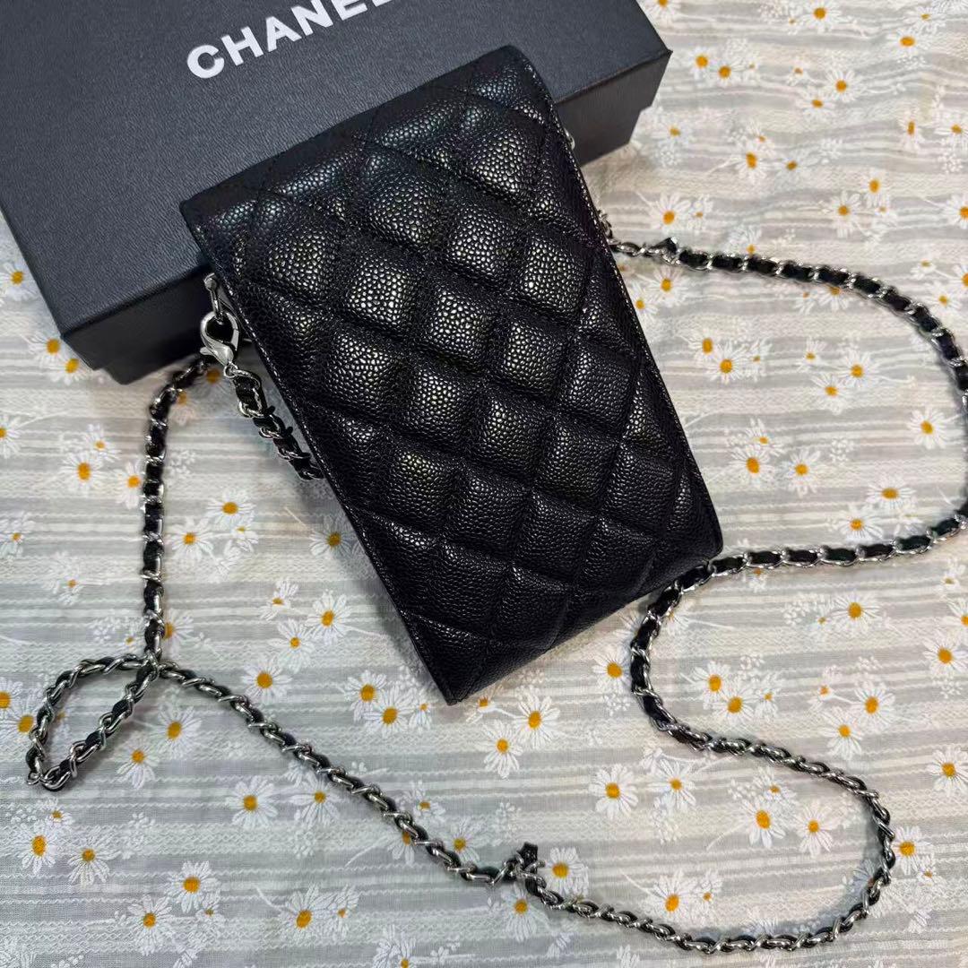 VIP限定 CHANELノベルティ スマホショルダー チェーンポーチ ラムスキン