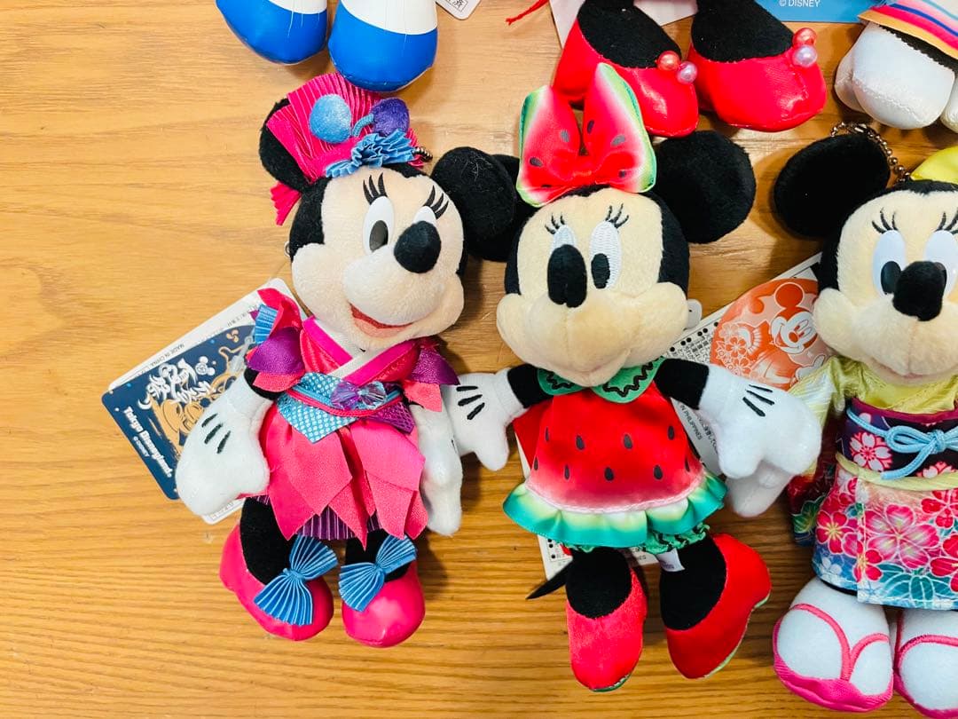 ディズニー ぬいぐるみバッジ ミニー 夏 ゆかた