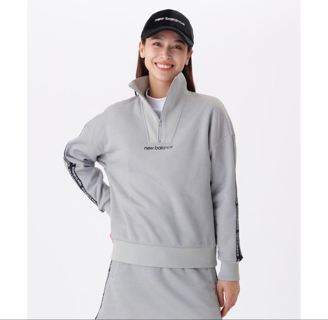 今季物❣️new balance グレー ハーフジッププルオーバーセットアップ