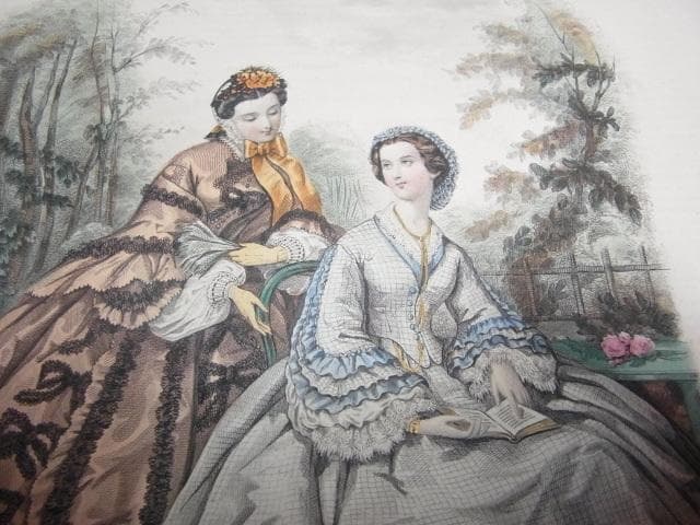 1862年銅版画◆フランス ファッション誌『ラ・モード・イリュストレ』No.28