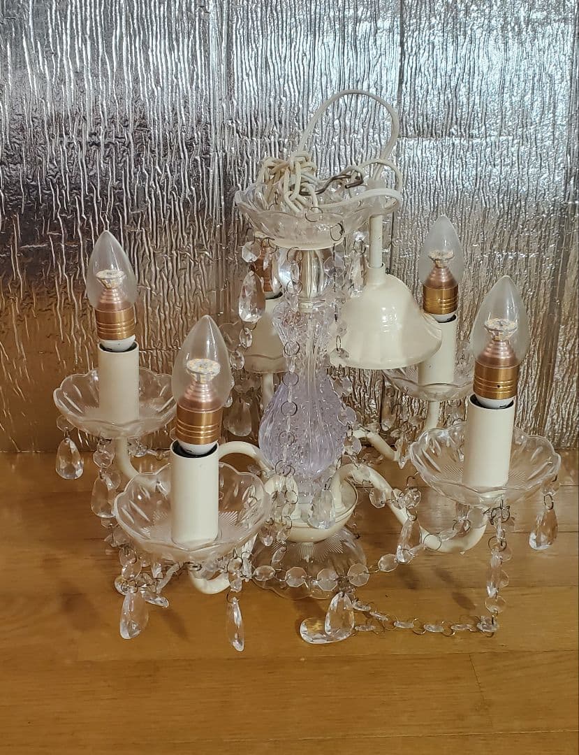 5灯シャンデリア 　エア・リゾーム 　LED電球付き　取付簡単 　天井照明