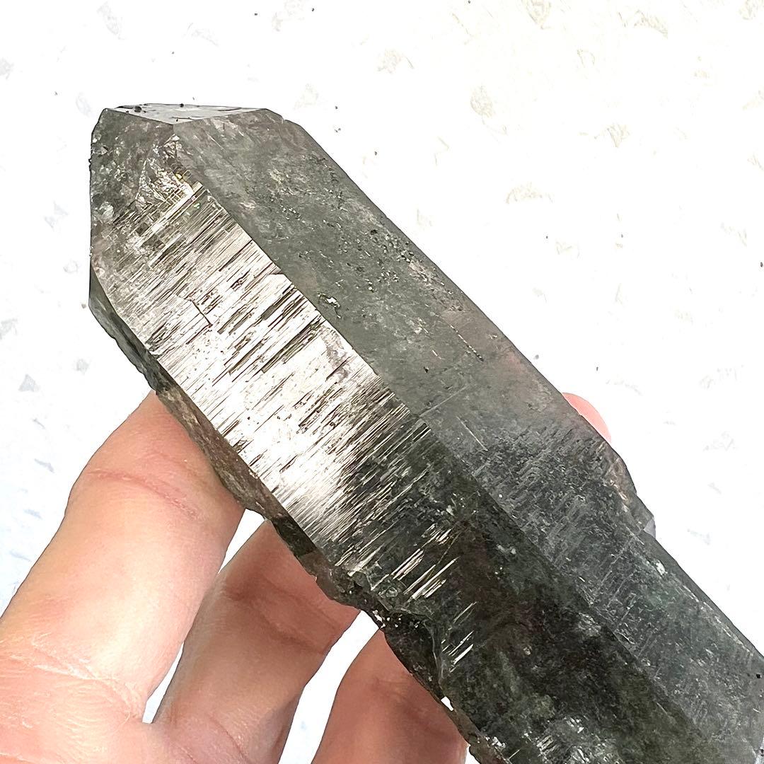 希少　ヒマラヤ　マニハール産　クローライト入り水晶　高透明　ポイント　3