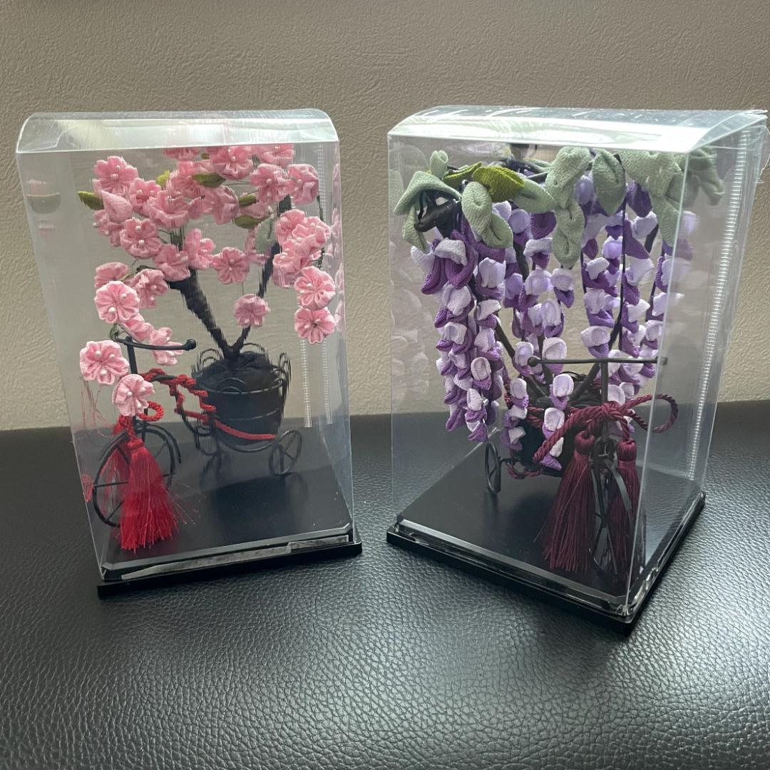 ひなまつり　しだれ桜　さくら　雛祭り　つまみ細工　ちりめん　桜　インドア花見